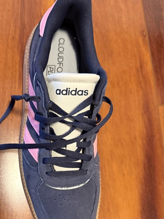 adidas Shoes - adidas Women's Navy and Pink Lace-Up Cloudfoam Sneaker